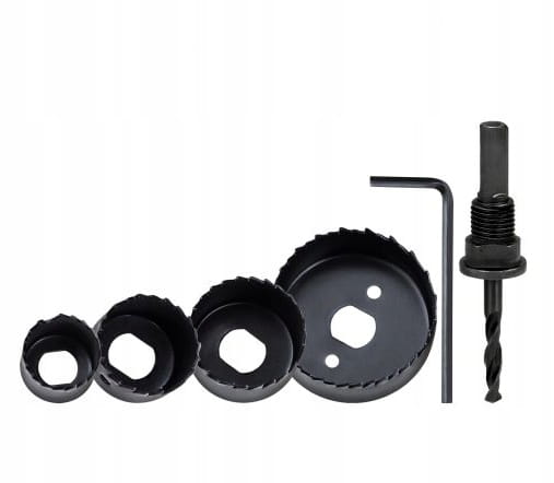 6-piece universal hole saw set for wood, aluminum, steel