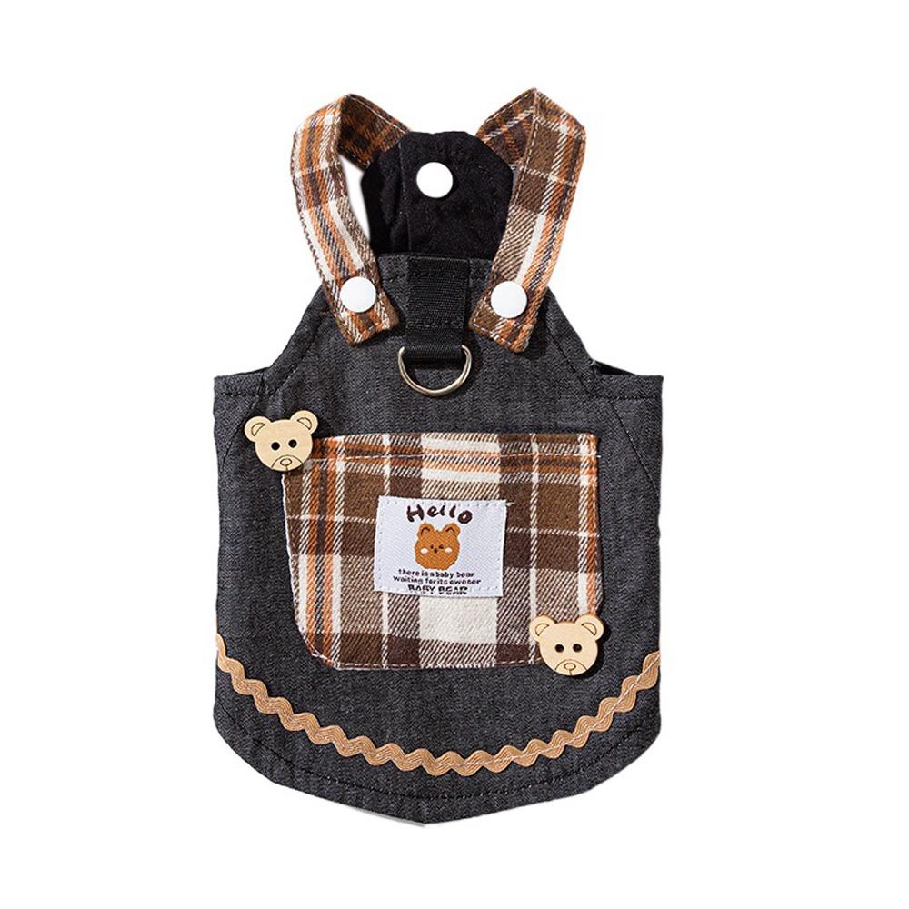 

Comfortable Pet Jeans Skirt Cute Dog Clothes Fashion Dog Denim Dress Spring/Summer L серый