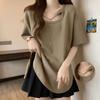 Women's Summer 2026 Loose Fit Mid-Length Short-Sleeve T-Shirt – Plus Size, Versatile Base Layer