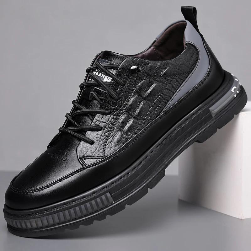 Fashion Genuine Leather Casual Shoes Men Outdoor Oxfords Men Breathable Flats Shoes Men Moccasins Shoes Men Sneakers Zapatillas Hombre