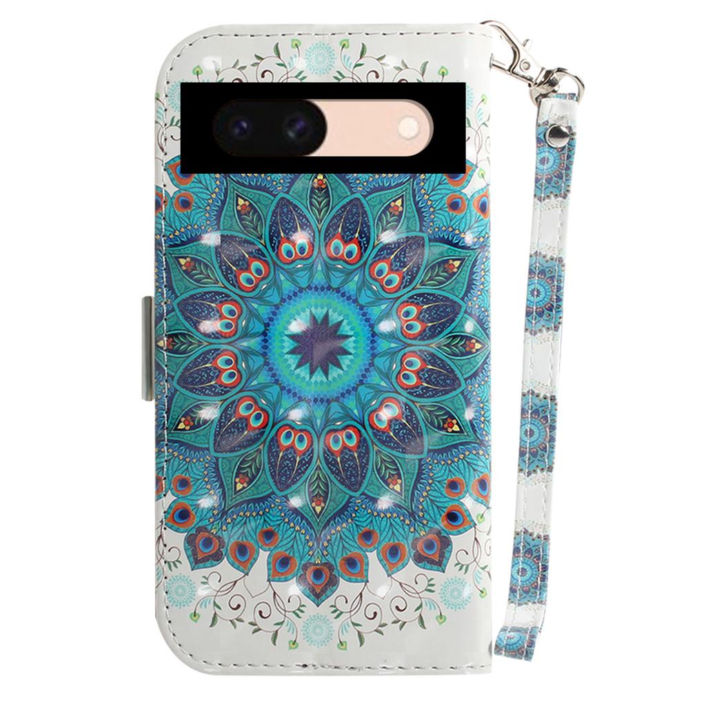 For Google Pixel 8a Wallet Case PU Leather Pattern Printing Flip Phone Cover