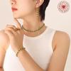 European Style Colorful Cubic Zirconia Jewelry Set with Diamond-Studded Necklace, Light Luxury Bracelet, and Exquisite Earrings