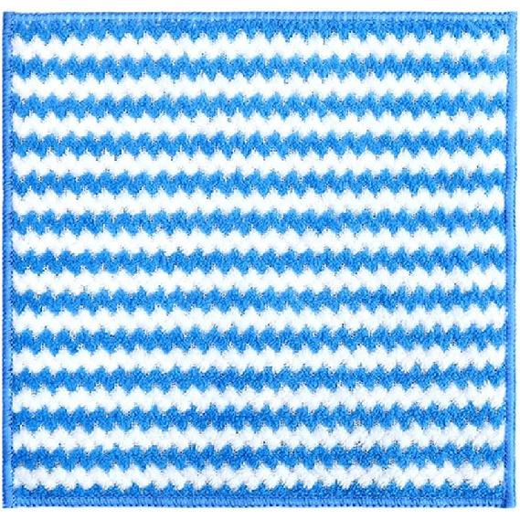 Microfiber Wavy Dishcloth Kitchen Absorbent Dishcloth Cleaning Cloth Thickened Dishcloth Scouring Cloth (Blue)