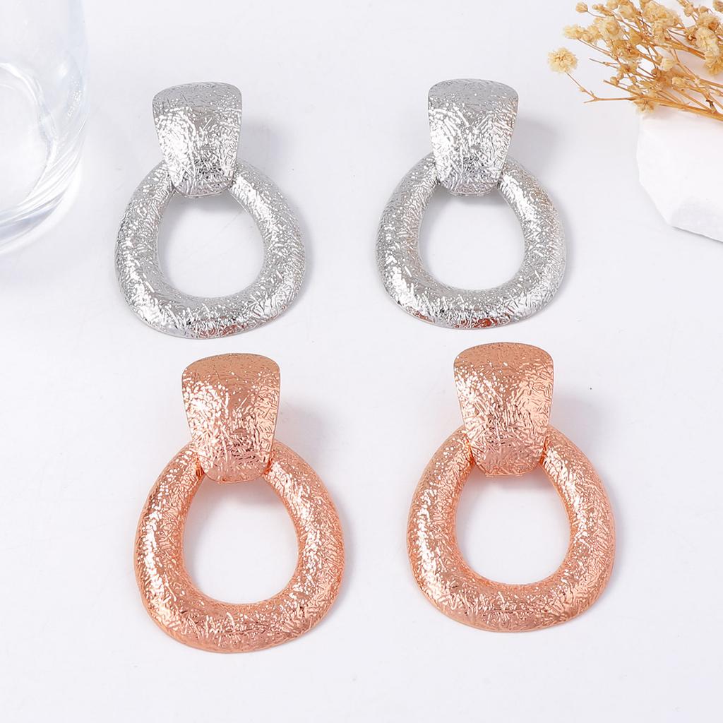 Simple Fashion Cold Wind Versatile Alloy Hollow Geometric Exaggerated Earrings Elegant Daily Accessories Earrings
