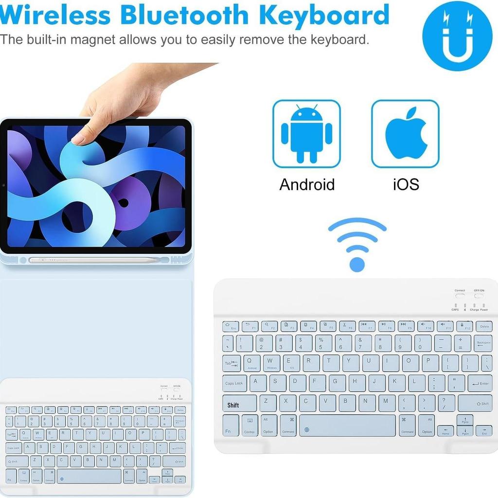 iPad 2025 A16 Air 5 Case: Backlit Keyboard & Mouse Set for 10.9/11-inch Pro 11 Tablets (11th Gen Compatible)