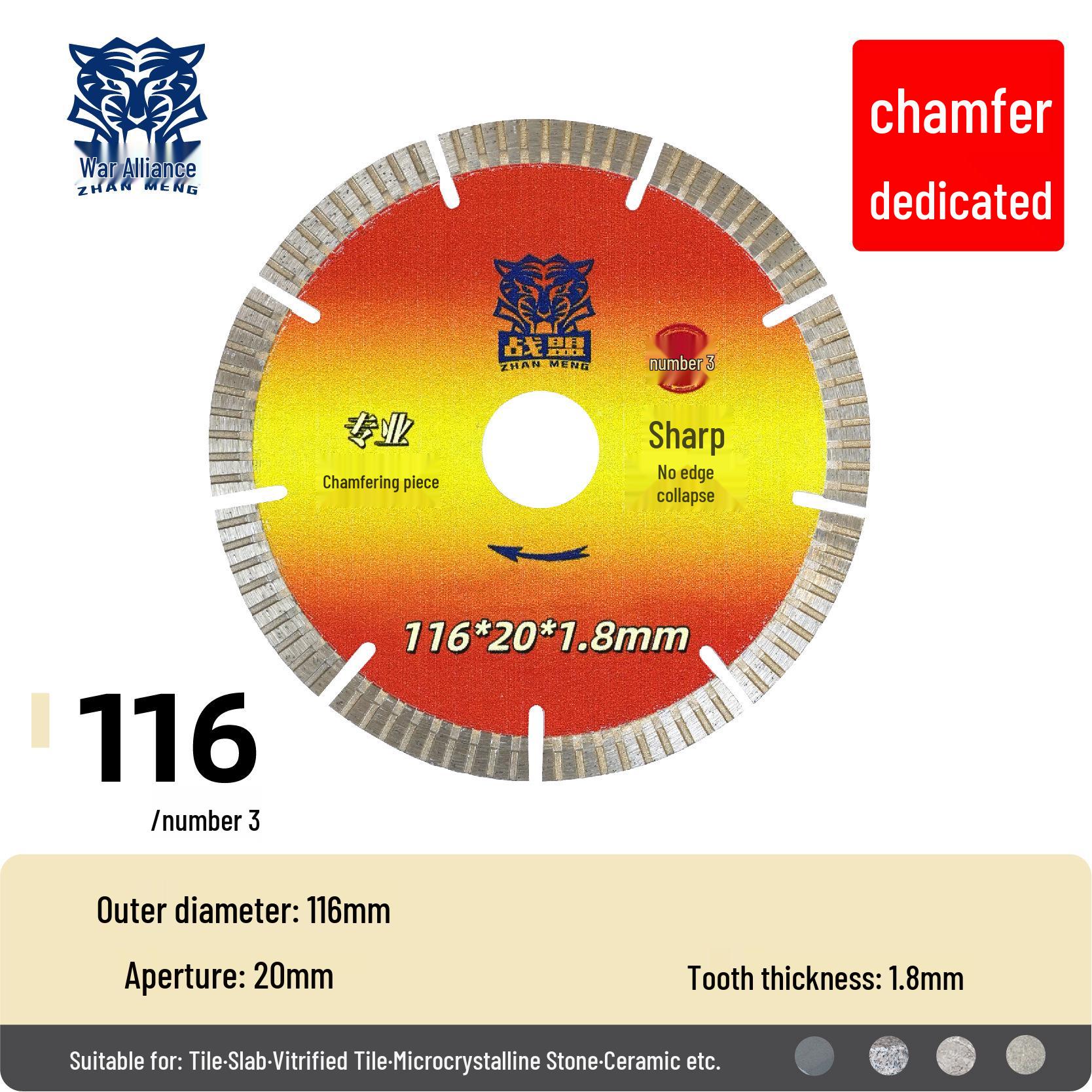 

Diamond Saw Blade for Tile Beveling Machine - Ideal for Cement, Stone, Rock, and Marble Cutting.