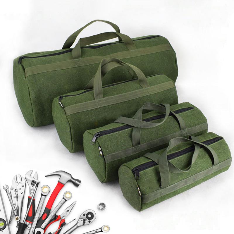Thick Canvas Tool Storage Bag Portable Wear Resistant Hardware Organizer for Plumbing Repair Job Site Use 1PC