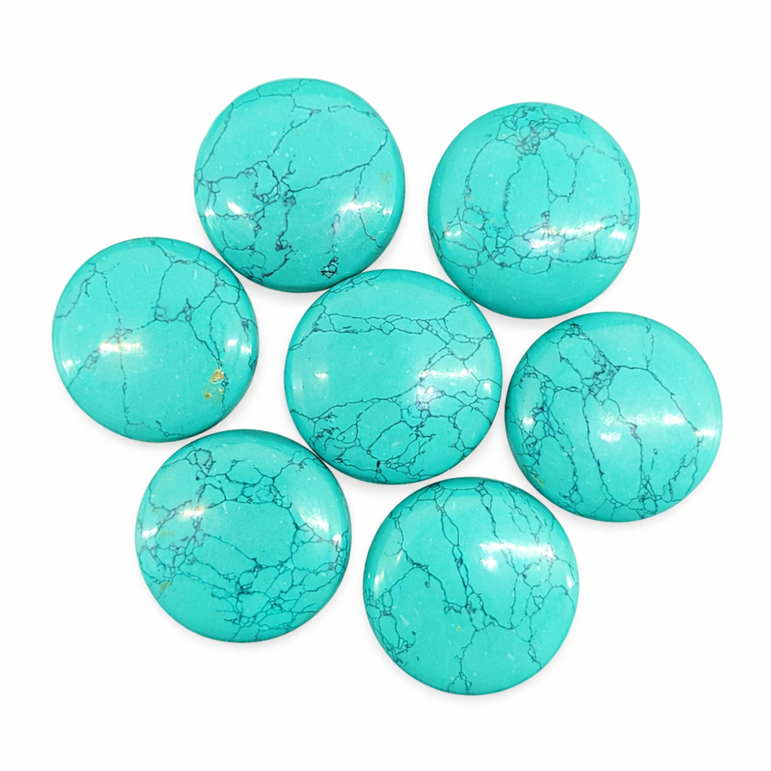 

Green Turquoise Round Cabochon Lot, Turquoise Gemstones, Flat Back Stones for Jewelry Making, Ring Pendant Supply 100 Carats зелёный