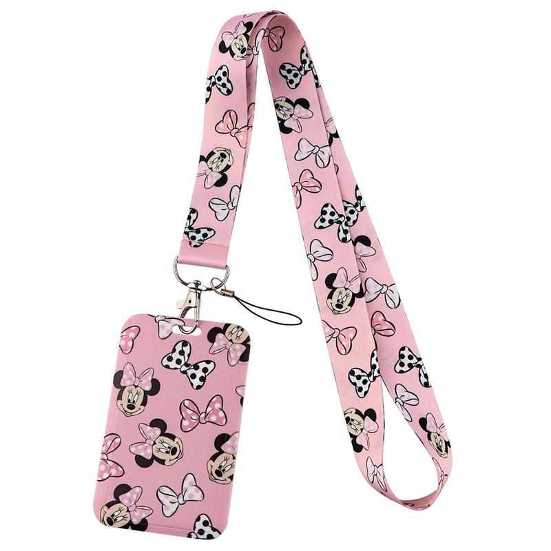 Anime Minnie Mickey Mouse Krkový popruh Šnúrka na kľúče Šnúrka Držiak na ID kartu Šperkové dekorácie Kľúčenka na doplnky Darčeky