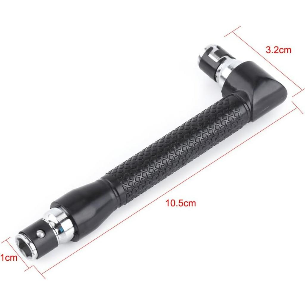 Hex Socket Wrench L-Shape, 1/4 Inch Double Head Wrench for Screwdriver Bits Hand Tool