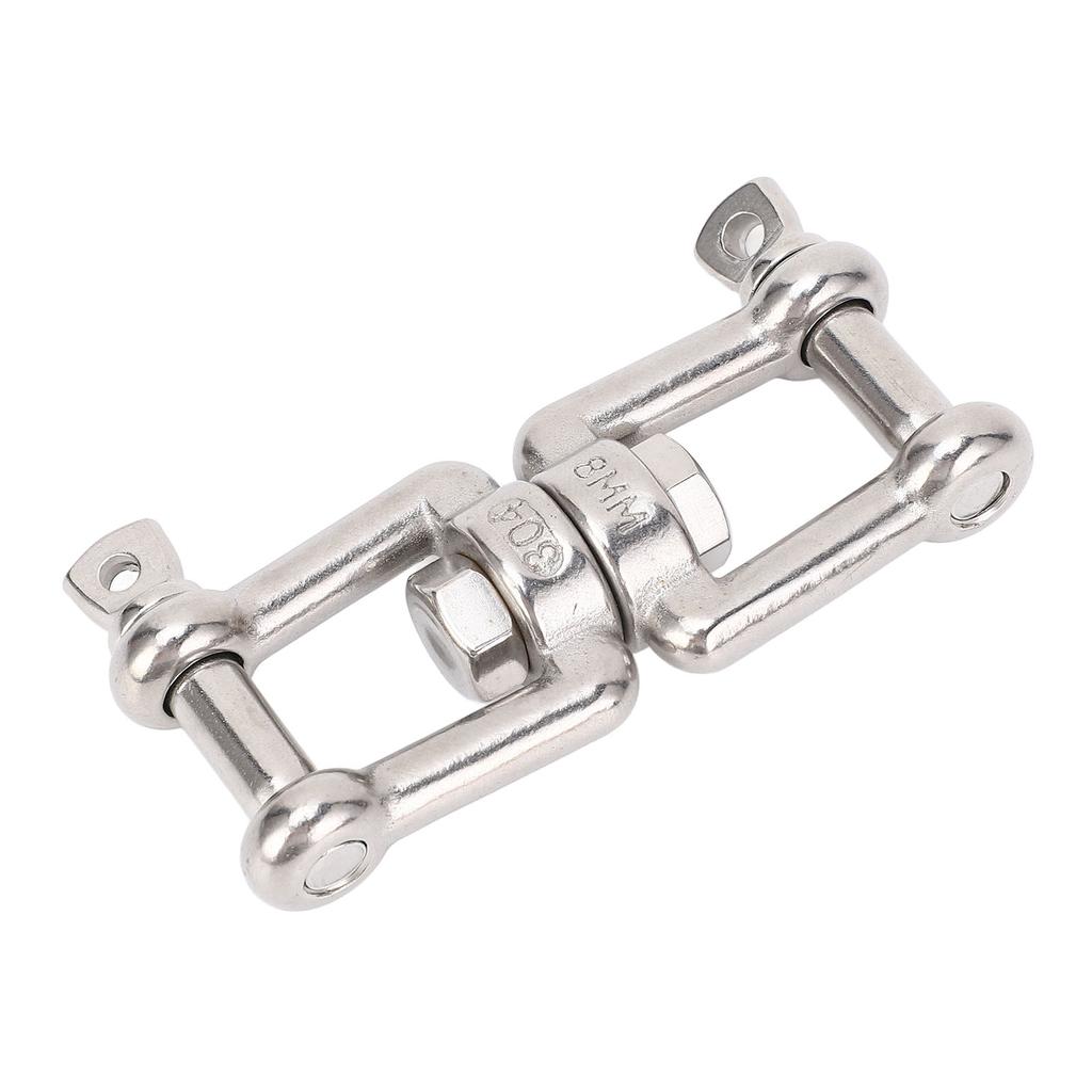 Stainless Steel Double Ended Swivel Shackle 8 Shaped Ring Connector Marine Device for Ships Boat Yacht 8mm, Load