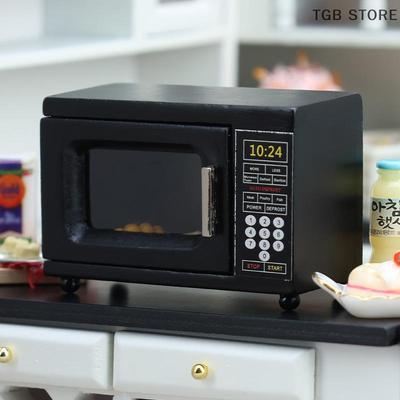 1:12 Black Miniature Microwave Oven Dollhouse Furniture Home Model Decor Toy Doll House Accessories