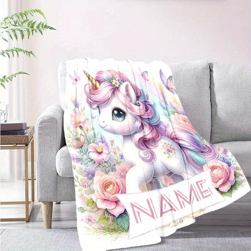 Unicorn In The Jungle Customize Your Name Blanket Warm Comfortable And Soft Blankets Are Suitable For Home Lunch Break Blanket Office Sofa Sofa Gift