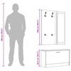 3 Piece Hall Furniture Set Concrete Grey Particleboard