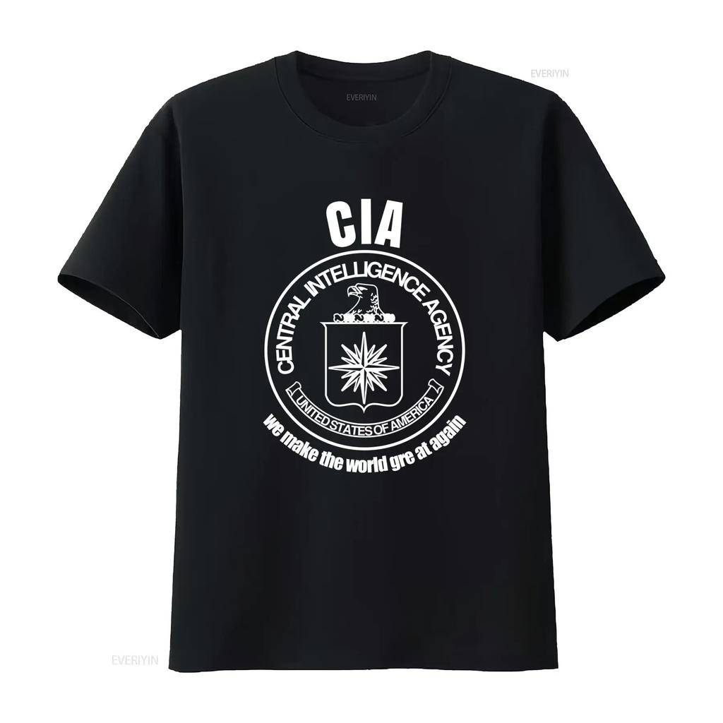 CIA Central Intelligence Agency USA America T Shirt Stylish Design with Logo and Motto Slightl