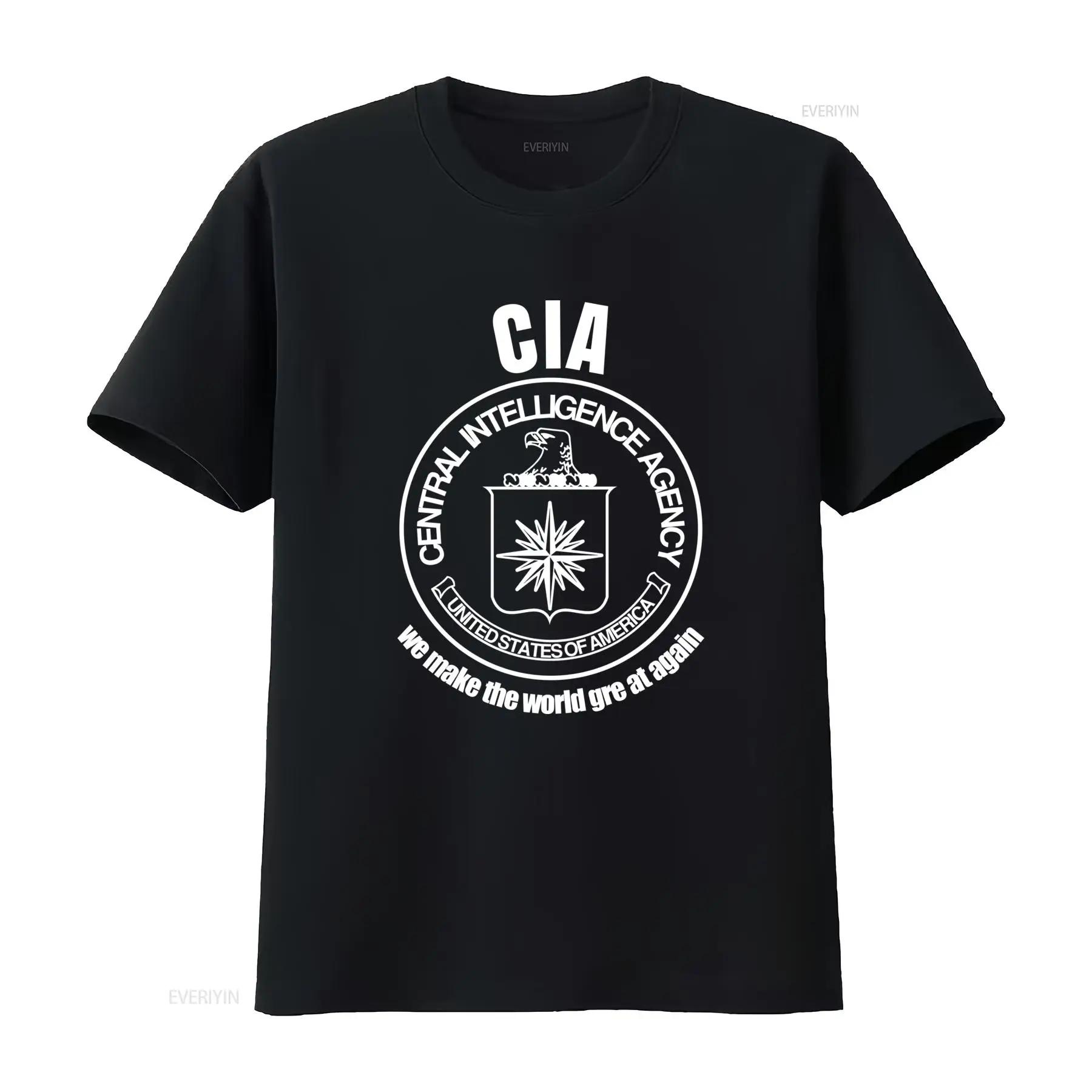 CIA Central Intelligence Agency USA America T Shirt Stylish Design with Logo and Motto vintage Washed Slightly streetwear - M... S разноцветный