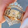 Classic Copper Alloy Zircon Ring Ladies Jewelry Wedding Promise Party Gift