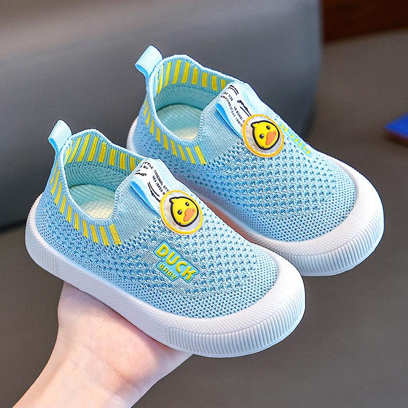 Spring and Autumn Children's Breathable Mesh Shoes Non-slip Fly-woven Shoes Soft-soled Non-slip Baby Shoes One-pedal Casual Shoes