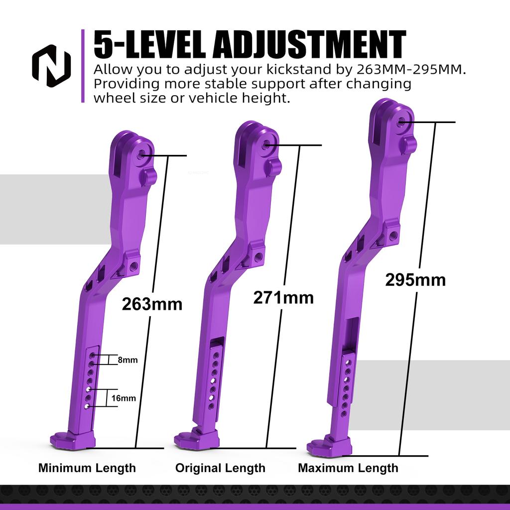 NICECNC For Surron Light Bee X S L1E For Segway X 160 X 260 Foot Pegs Bracket Package Support Brace Adjustable Side Kick Stand