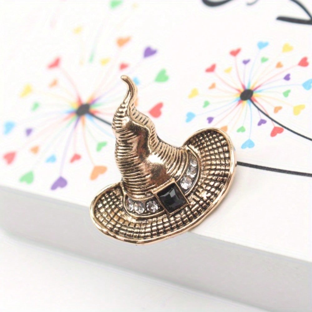 Vintage Fashion Halloween Witch Hat Brooch Costume Accessory Pin Corsage Gift
