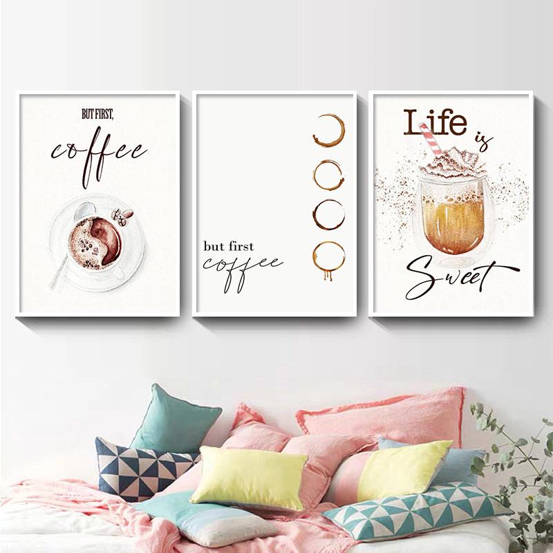 Nordic Food Coffee Beans Bean Grinder Modern  Posters And Prints Wall Art Canvas Painting Wall Pictures Cafe Kitchen Decoration