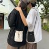 Korean Fashion Mini Nylon Shoulder Bag For Men Women Chic Crossbody Bucket Bag Casual Small Handbag Drawstring Purse Phone Pouch