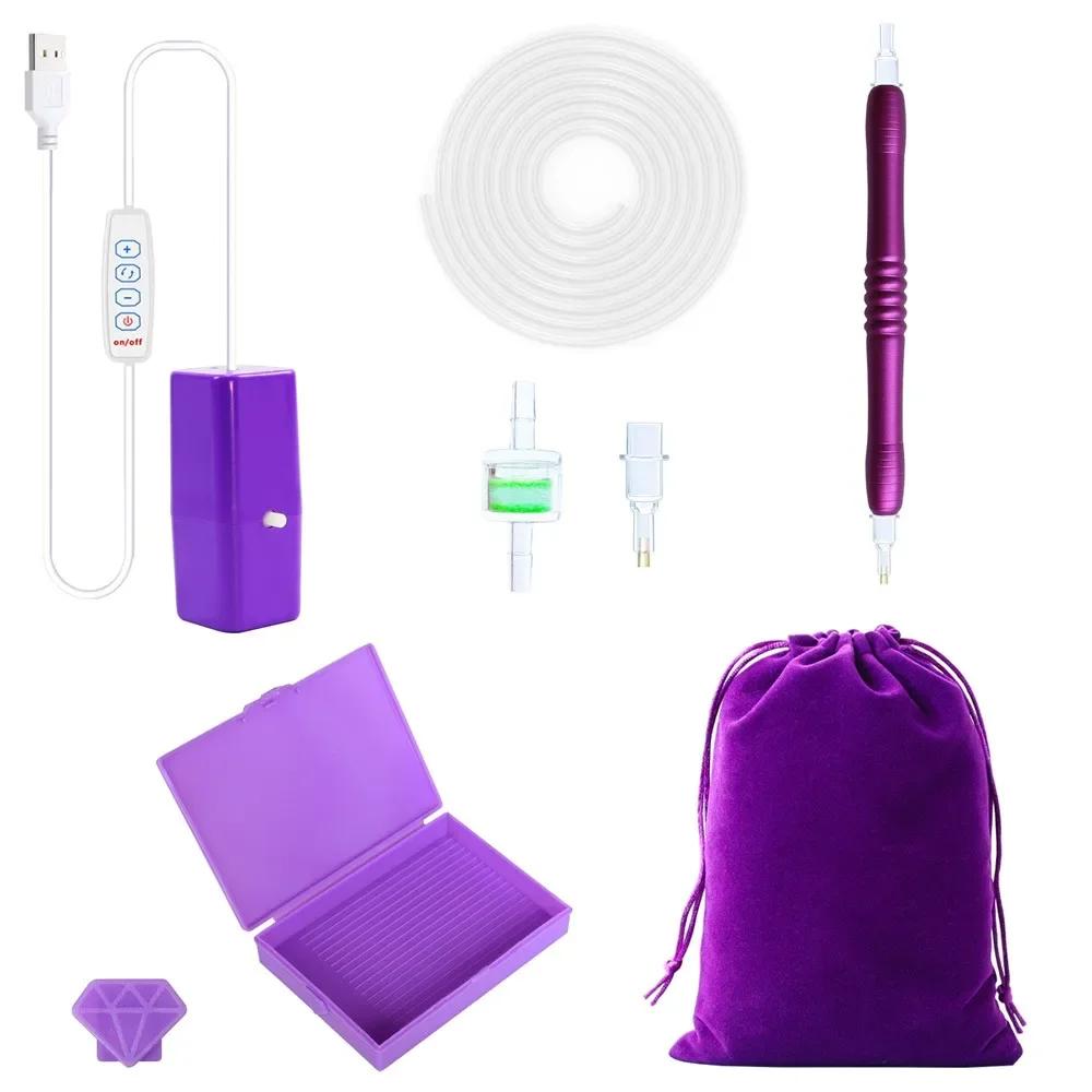 DIY Craft Vacuum Diamond Painting Pen Kits Long-lasting and Stable USB Cable Electric Diamond Suction Tool with Storage Bag