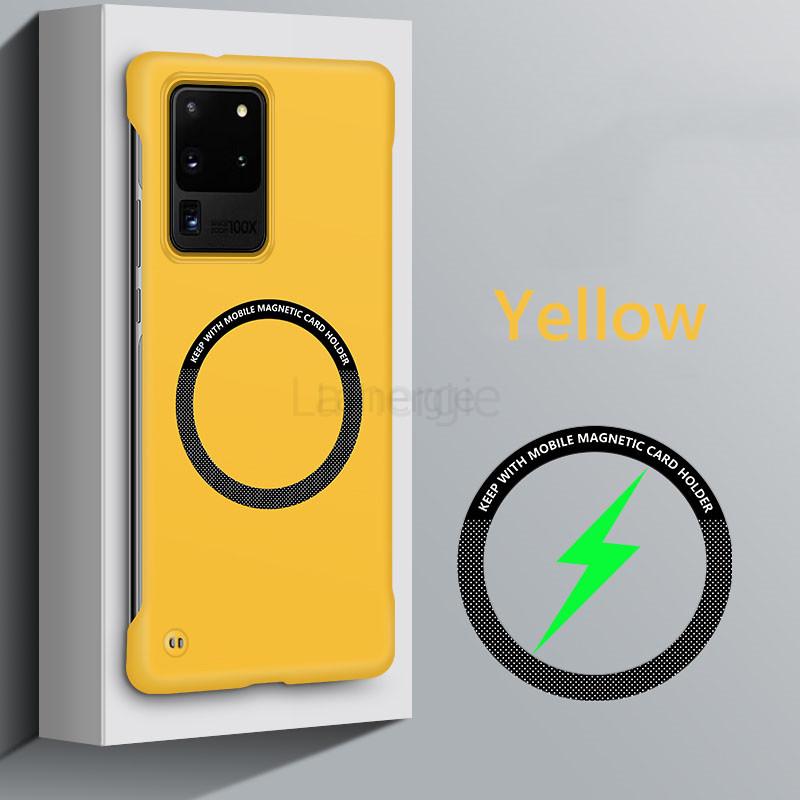 

Безрамочный Магнитный Тонкий Чехол для Magsafe для Samsung Galaxy S20 FE Plus Ultra S20FE 5G Беспроводная Зарядка Жесткая Задняя Крышка For Galaxy S20 FE жёлтый
