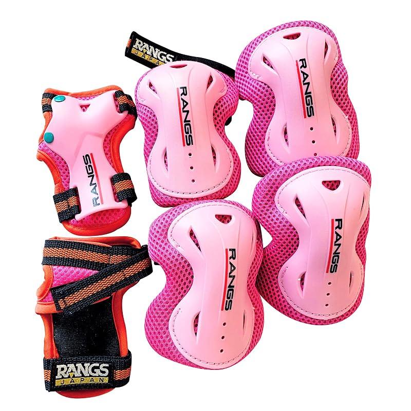 RANGS JAPAN RANGS Protector 6-Piece Set, Pink, for ages 6 and up (height 110cm and above) [Wrist Guards, Elbow Pads, Knee Pads]