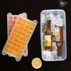 Ice Cube Tray with Lids Scooper Container 32 Cavity Twist Release Stackable Ice Cube Mold Ice Cube Maker for Cocktail Soda Coffee Kitchen Gadgets