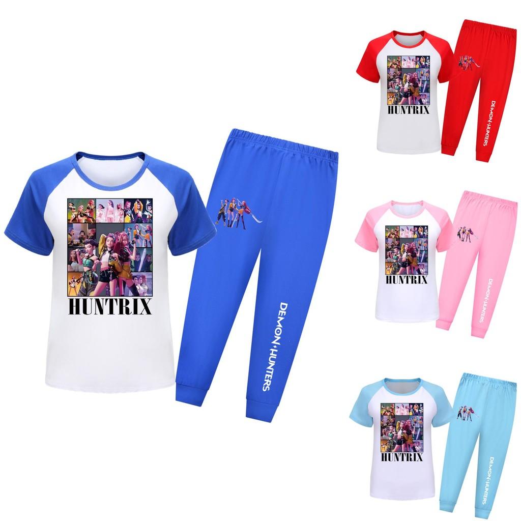 Kpop Demon Hunters Print Toddler Pajama Suit With Soft Cotton Material For Comfortable Nightwear