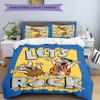Flintstones 3pcs Bedding Set Duvet Cover Closure Includes 1 Duvet Cover & 2 Pillowcases for All Seasons Bedroom Home Dorm Decor