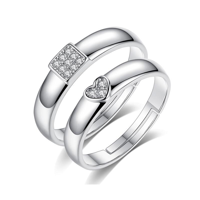 Classic Couple Rings For Men Women CZ Stone Trendy Wedding Lovers' Ring Jewelry Romantic Valentine's Day Present Ring Accessory