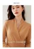 Autumn/Winter Cashmere Cross-Collar Long Knit Dress - Slim-Fit Skirt for Elegant and Commuting Style