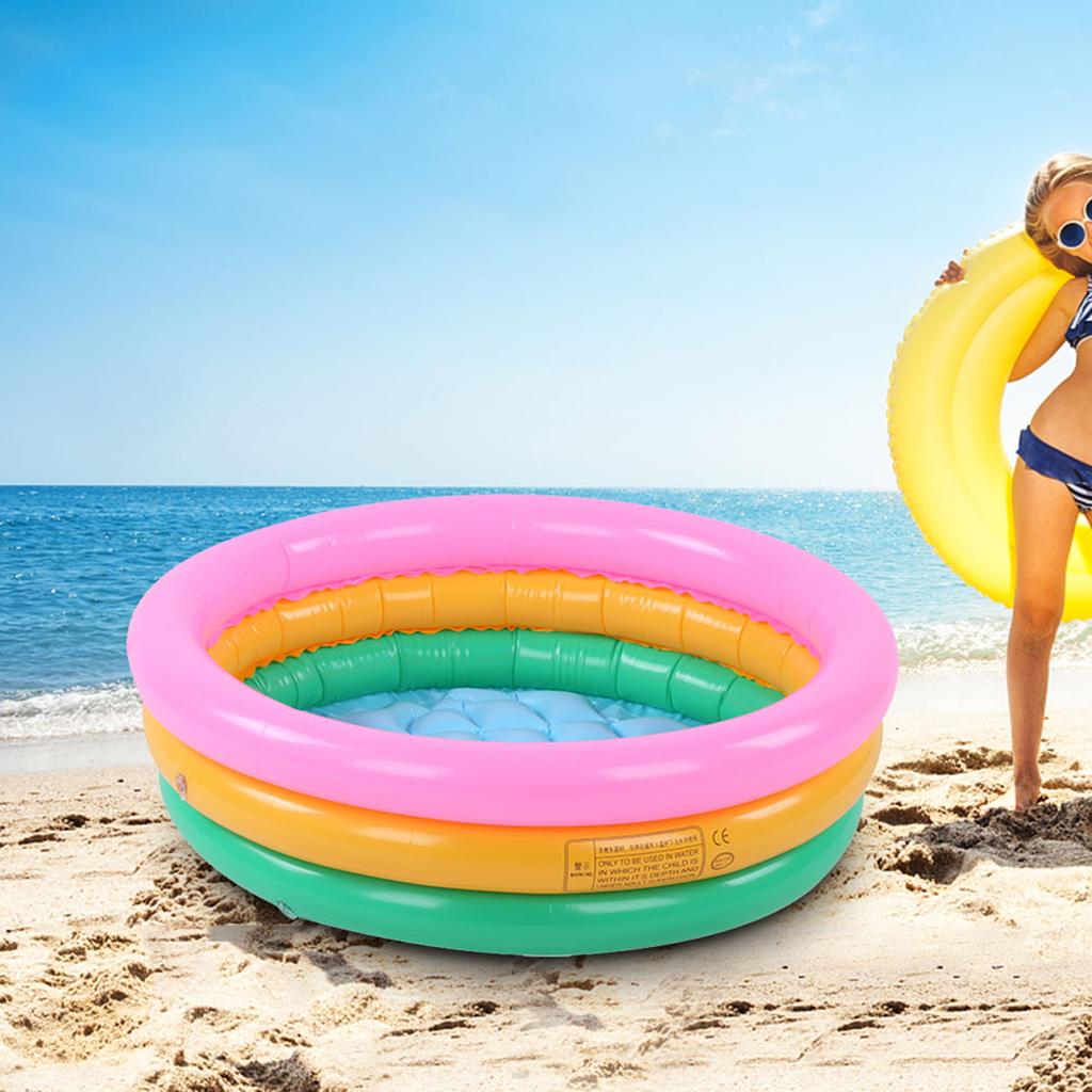 Children Soft Inflatable Swimming Pool Kids Boy Round Shape Bright Color Baby Basin PoolM