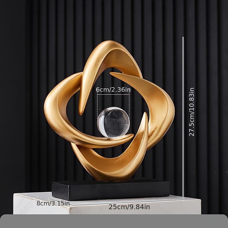 Modern Abstract Resin Statue with Crystal