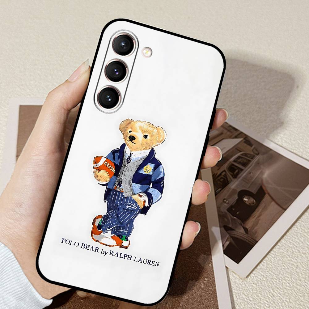 D-CartoonS Bear R-PoloS Phone Case Black Ultra-thin Shockproof Case For Samsung S24/S25/S22/S30/Note20/Lite/Ultra/5G/Plus/FE