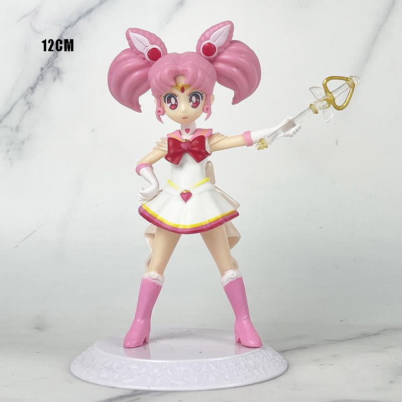 Sailor Moon Anime Character Roles Tsukino Usagi Chibiusa Action Figures Collection Model Toys Car Decoration Ornament Gifts