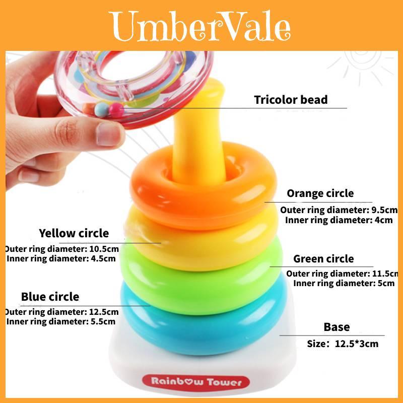 New Classic Baby Toy Set Ring Tower With Wobbly Function Stacking Fun Plastic/plastic 21.5*12.5*13.5