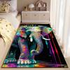 Colorful Elephant Art Carpet suitable as a non-slip mat for the living room or bedroom sofa