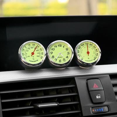 Luminous Clock Thermometer Hygrometer Automobile Car Dashboard Decoration Ornaments Automotive Watch Car Styling Accessories
