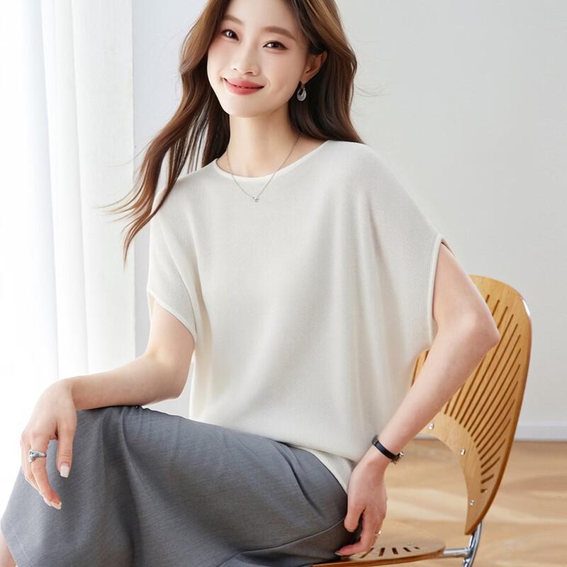 CARBAMMI Women s Short Sleeve Knit Tee M