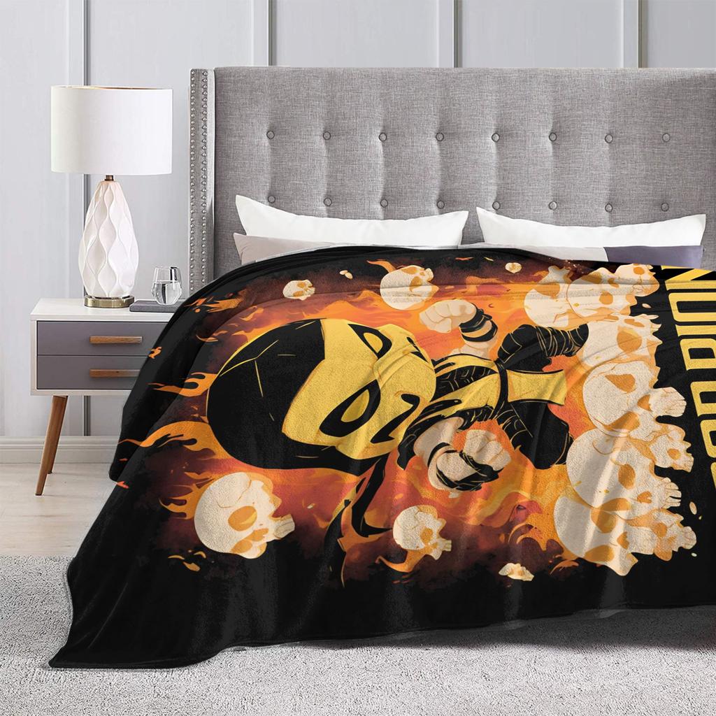 Cartoon Scorpion Mortal Kombat Flannel Blankets Funny Throw Blanket for Bed Sofa Couch 200x150cm Bedspreads