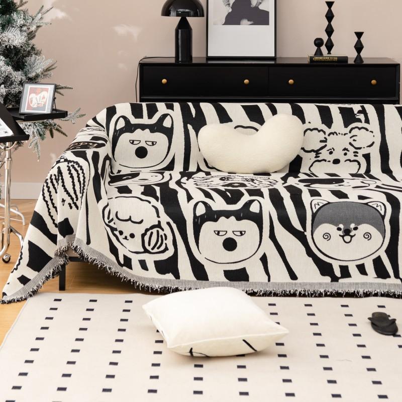 Plaid Tassel Knitted Blankets, Bohemian Soft Tapestry, Geometric Nap Blanket, Vintage Home Decor, Sofa Cover