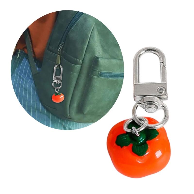 Eye catching Key Chain Charm Pendant Delicate Bag Charm Dainty Persimmon Decoration Keychain for Fashion Enthusiasts