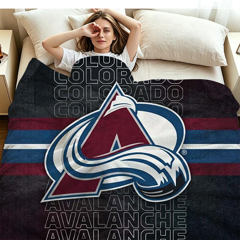 Colorado Avalanche Print Flannel Blanket High Quality Warm Comfortable Cover for All Seasons Perfect for Gifts Home Decor