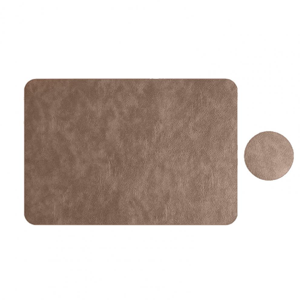 Easy To Clean Placemats Faux Leather Placemats Waterproof Faux Leather Placemat Coaster Set for Dining Table Heat Insulation