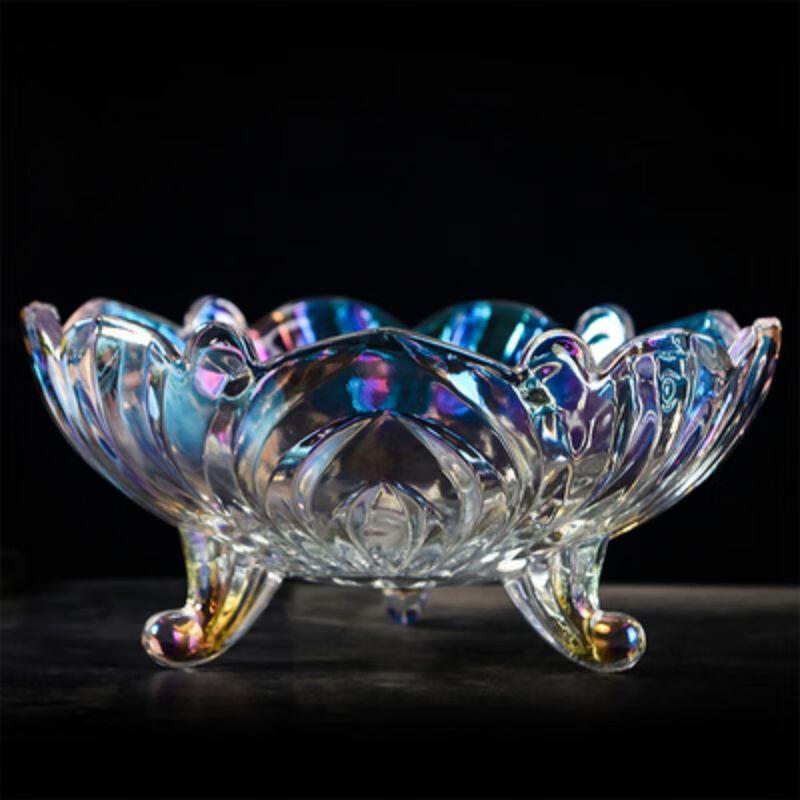 

Qianxing Colorful Tripod Glass Fruit Plate