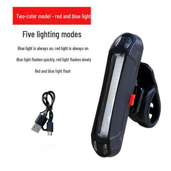 USB Rechargeable LED Bicycle Taillight - Three-Color Flashing for Night Safety
