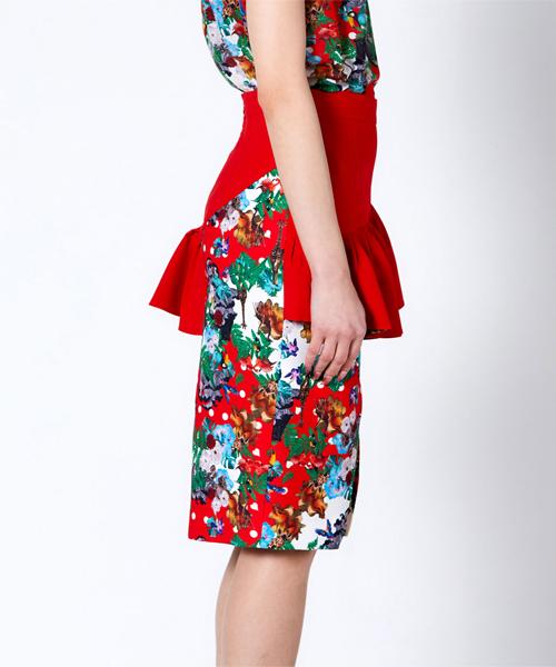 Greedius Earthmetric Ruffle Midi Skirt